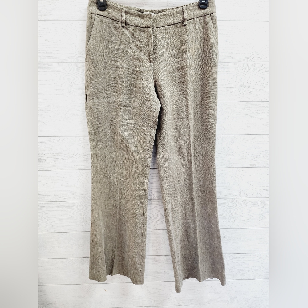 Etro Beige‎ 100% Linen Straight Leg Pants Made in Italy Womens Size 44 US 12